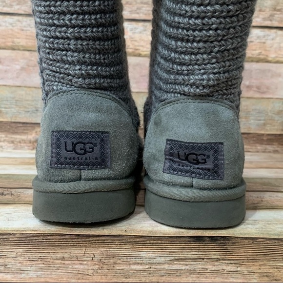 Ugg Grey Cardy Tripple Button Boots - Picture 6 of 8